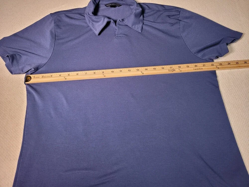 Banana Republic Polo Shirt Mens Large Blue Short Sleeve Soft Stretch Casual Top